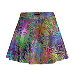 Glass Rainbow Color Mini Flare Skirt