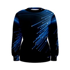 Abstract Light Rays Stripes Lines Black Blue Women s Sweatshirt by Alisyart