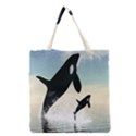 Whale Mum Baby Jump Grocery Tote Bag View1