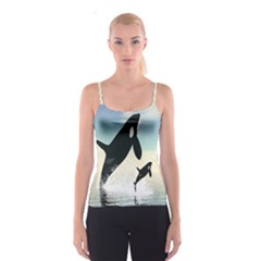 Whale Mum Baby Jump Spaghetti Strap Top