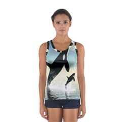 Whale Mum Baby Jump Women s Sport Tank Top  by Alisyart