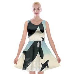 Whale Mum Baby Jump Velvet Skater Dress by Alisyart