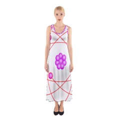 Atom Physical Chemistry Line Red Purple Space Sleeveless Maxi Dress