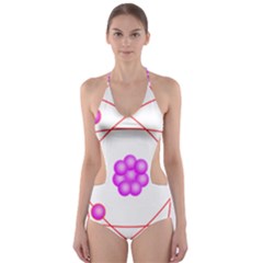 Atom Physical Chemistry Line Red Purple Space Cut-out One Piece Swimsuit by Alisyart