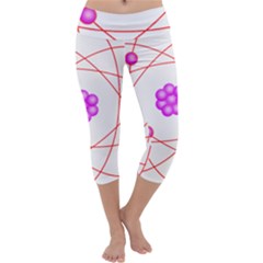 Atom Physical Chemistry Line Red Purple Space Capri Yoga Leggings by Alisyart