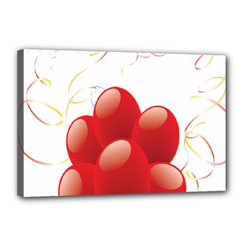 Balloon Partty Red Canvas 18  X 12 