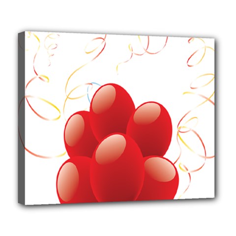 Balloon Partty Red Deluxe Canvas 24  X 20  