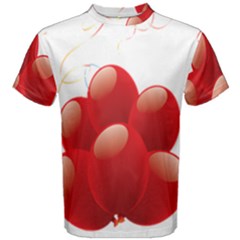 Balloon Partty Red Men s Cotton Tee by Alisyart