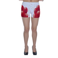 Balloon Partty Red Skinny Shorts