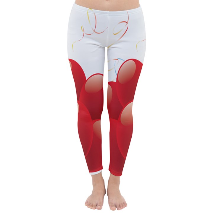 Balloon Partty Red Classic Winter Leggings