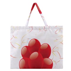 Balloon Partty Red Zipper Large Tote Bag
