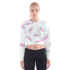 Candy Pink Blue Sweet Women s Cropped Sweatshirt