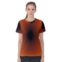 Abstract Circle Hole Black Orange Line Women s Cotton Tee View1