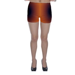 Abstract Circle Hole Black Orange Line Skinny Shorts