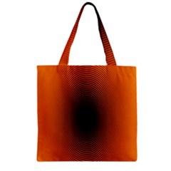 Abstract Circle Hole Black Orange Line Zipper Grocery Tote Bag by Alisyart