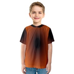 Abstract Circle Hole Black Orange Line Kids  Sport Mesh Tee