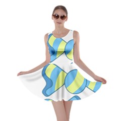 Candy Yellow Blue Skater Dress