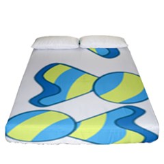 Candy Yellow Blue Fitted Sheet (King Size)