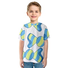 Candy Yellow Blue Kids  Sport Mesh Tee