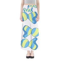 Candy Yellow Blue Maxi Skirts