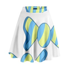 Candy Yellow Blue High Waist Skirt