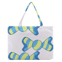 Candy Yellow Blue Medium Zipper Tote Bag