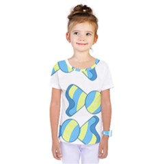 Candy Yellow Blue Kids  One Piece Tee