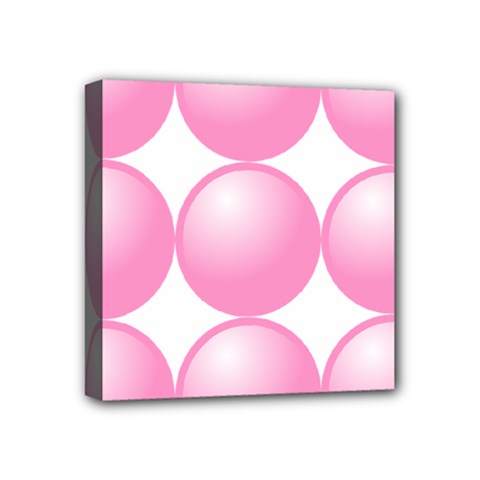 Circle Pink Mini Canvas 4  X 4 