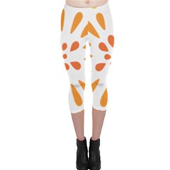 Circle Orange Capri Leggings  by Alisyart