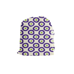 Circle Purple Green White Drawstring Pouches (medium) 