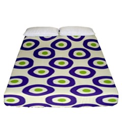Circle Purple Green White Fitted Sheet (california King Size)