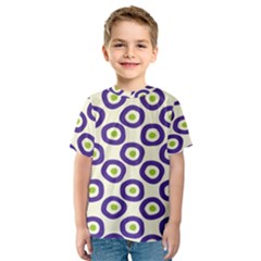 Circle Purple Green White Kids  Sport Mesh Tee