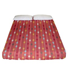 Circle Red Freepapers Paper Fitted Sheet (queen Size) by Alisyart