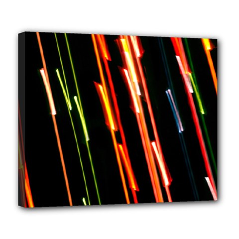 Colorful Diagonal Lights Lines Deluxe Canvas 24  X 20  