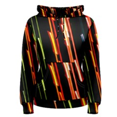 Colorful Diagonal Lights Lines Women s Pullover Hoodie by Alisyart