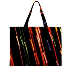 Colorful Diagonal Lights Lines Zipper Mini Tote Bag