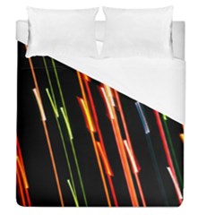 Colorful Diagonal Lights Lines Duvet Cover (queen Size) by Alisyart