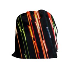 Colorful Diagonal Lights Lines Drawstring Pouches (extra Large)