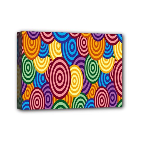 Circles Color Yellow Purple Blu Pink Orange Illusion Mini Canvas 7  X 5 