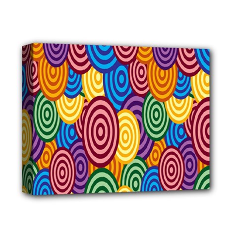 Circles Color Yellow Purple Blu Pink Orange Illusion Deluxe Canvas 14  X 11  by Alisyart