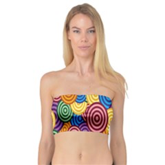 Circles Color Yellow Purple Blu Pink Orange Illusion Bandeau Top by Alisyart