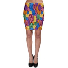 Circles Color Yellow Purple Blu Pink Orange Illusion Bodycon Skirt by Alisyart