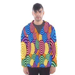 Circles Color Yellow Purple Blu Pink Orange Illusion Hooded Wind Breaker (men) by Alisyart