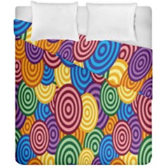 Circles Color Yellow Purple Blu Pink Orange Illusion Duvet Cover Double Side (california King Size)