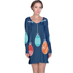 Easter Egg Balloon Pink Blue Red Orange Long Sleeve Nightdress by Alisyart