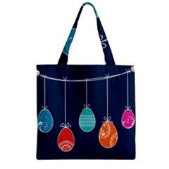 Easter Egg Balloon Pink Blue Red Orange Zipper Grocery Tote Bag