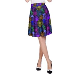 Circles Color Yellow Purple Blu Pink Orange A-line Skirt by Alisyart