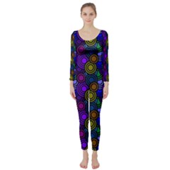 Circles Color Yellow Purple Blu Pink Orange Long Sleeve Catsuit by Alisyart