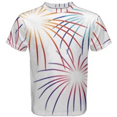 Fireworks Orange Blue Red Pink Purple Men s Cotton Tee by Alisyart