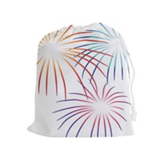 Fireworks Orange Blue Red Pink Purple Drawstring Pouches (extra Large) by Alisyart